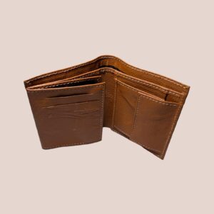 cow Leather texture Wallet Men Short Wallet Purse Small Vintage Wallets Card Holder ( brown ) - Image 3