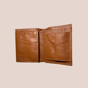 cow Leather texture Wallet Men Short Wallet Purse Small Vintage Wallets Card Holder ( brown ) - Image 2