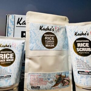 (pack of 4 ) Kashe's Rice Extract Bright +Kashees Foundation  & Glow Kit ( Rice Face Wash + Rice Scrub + Rice Mask +Kashees Foundation  ) - Image 3