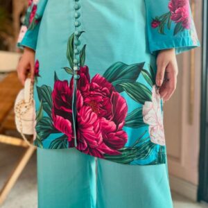 2 pcs Printed Veronica Silk Shirt & Trouser - Image 2