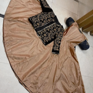 2 Pc Embroidered Round Neck Silk Maxi & Jacket - Image 4