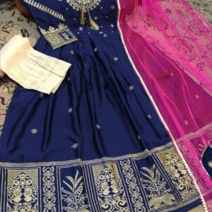 3pcs Neck,Border Heavy Embroidery With Two Colours Dupatta - Image 5