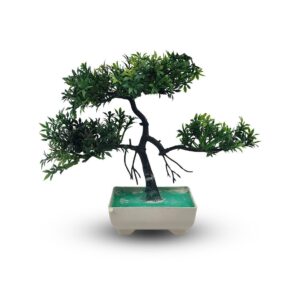 Green Artificial Bonsai Tree ( 1 Piece )?   Bonsai Tree Room Decor for Home, Office & Bedroom | Best Artificial plaster Pot - Image 3