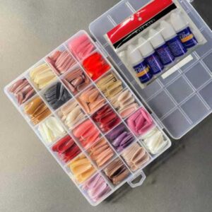 576 Pcs Reusable Fake Nails with Box ? Beautiful Variety of Colors | Best Fake Nails For Girls ( Random Color Nails ) - Image 3