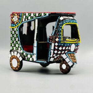 RIKSHAW ART GLASS WORK RIKSHAW Colorful  Art Antique Decoration Items.For Home Office - Image 2
