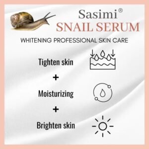 Sasimi Snail Serum High Quality Anti Aging Moisturizing & Whitening Serum For Pores & Acne 30Ml - Image 3