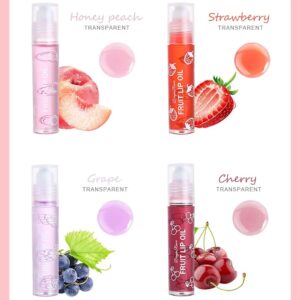 Pack of 4 - Fruit Lip Oil Set, Non-Sticky Long Lasting Moisturizing Lip Oil Lip Care Oil - Image 5