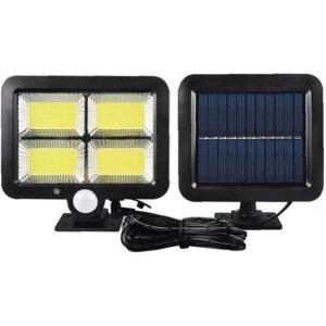 Solar Street LED Sensor Light Wall Lamp  Model (BK-128-4COB)  with Remote Control Outdoor Solar Panel Lighting - Image 4