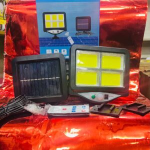 Solar Street LED Sensor Light Wall Lamp  Model (BK-128-4COB)  with Remote Control Outdoor Solar Panel Lighting - Image 5