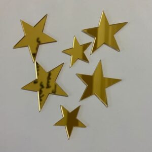 15 stars Mirror Matrial Acrylic  Wall Art Decor star Stickers Decals for Kids Girls Bedroom Bathroom Playroom golden - Image 1
