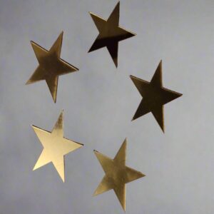 15 stars Mirror Matrial Acrylic  Wall Art Decor star Stickers Decals for Kids Girls Bedroom Bathroom Playroom golden - Image 3
