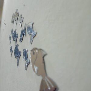 30 Pcs  Acrylic Fishes Mirror Wall Art Decor Fishes Mirror Stickers Decals for Kids Girls Bedroom Bathroom Playroom silver - Image 2