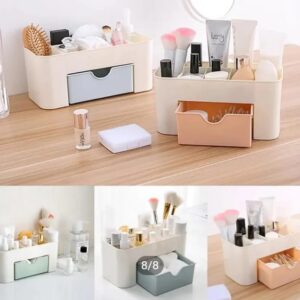 Plastic Makeup Storage Box With Small Drawer For Bathroom, Organizer Drawers, Makeup Brush Organizer Space- Saving Space Storage Box(random color) - Image 2