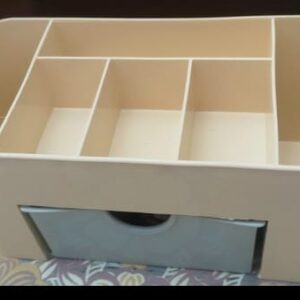 Plastic Makeup Storage Box With Small Drawer For Bathroom, Organizer Drawers, Makeup Brush Organizer Space- Saving Space Storage Box(random color) - Image 1