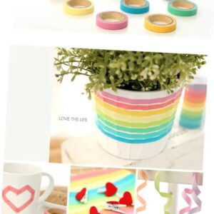 10 Rolls Chic Washi Tape Colorful Rainbow Design Removable Decorative Tape for DIY Stationery Wrapping Photo Album (Random Color) - Image 5