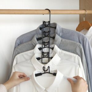 5 in 1 Hangers Space Saving, Heavy Duty Non-Slip Hangers with Padded Foam, Closet Organizer Multipurpose Hanger Organizer - Image 5