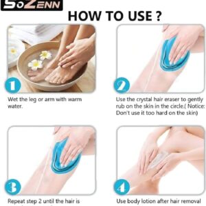 Hair Remover, Crystal Hair Eraser for Women Arms Legs Back Reusable & Washable Portable Manual Epilator Crystal Hair Removal Washable Portable Hair Removal Device Beauty Tool (Random color) - Image 4