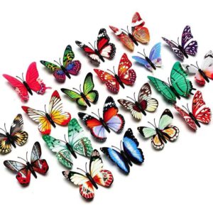Pack of 12  3D Simulation Butterfly Fridge Magnet Decoration Craft buterfly magnets Butterfly Picks Ornaments Wall Decor (Random Design) - Image 3