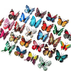 Pack of 12  3D Simulation Butterfly Fridge Magnet Decoration Craft buterfly magnets Butterfly Picks Ornaments Wall Decor (Random Design) - Image 4