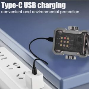 Magnetic Mini EDC Flashlight 1000 Lumens Keychain Flashlights 8 Modes Pocket Flash Light with White Red Blue Lights Small Flashlight for Camping, Running, Emergency, Hiking (Black) - Image 1