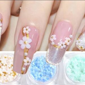 10 PCs Fake Nails False Nails Wearable Nails Stylish Pattern Artificial Nails | Fake Nails For Girls | Artificial Nails For Women with Sticking Dots ( Random Design ) - Image 2