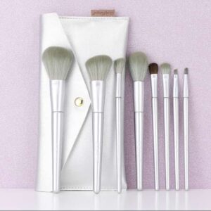 7 Pcs makeup Brush Set Complete Lip Brush Eye Shadow Loose Powder Brush Beauty Tools With Pouch (Green) - Image 4