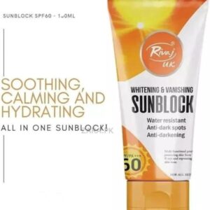 Rivaj Sunblock Whitening & Vanishing SPF60 Ideal for all skin types 150ml - Image 2
