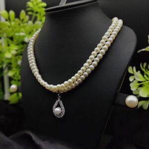 Imported Exquisite Pearl Necklace Set with Radiant Pendant & Earrings ?? | Best Quality Necklace For Girls & Women - Image 1