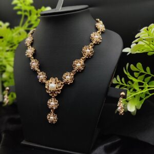 Imported Majestic Pearl Flower Necklace Set ??? | Best Quality Necklace For Girls & Women | Artificial Jewellery - Image 1