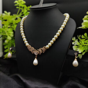 Imported Timeless Pearl Elegance Necklace Set with Drop Earrings | Girls & Women Fashion - Image 1