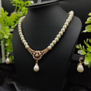 Imported Regal Pearl Embrace Necklace Set with Elegant Drop Design ? | Best Quality Necklace For Girls & Women | Artificial Jewellery - Image 1