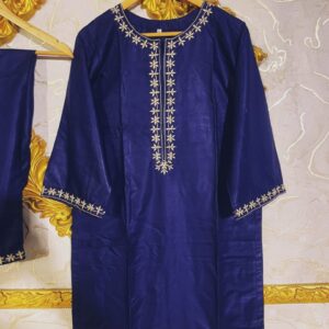 2pcs Stitched Suits 2 Pcs Elegant Women's Stitched Embroidered Linen Shirt And Trouser - Image 3