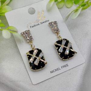 Imported Elegant Black Crystal Earrings with Sparkling Rhinestone Accents ? Nickel-Free| Girls Earrings | Women Earrings | Jewellery - Image 2
