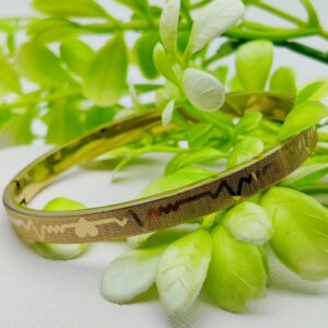 Adjustable Premium Heartbeat-Engraved Adjustable Cartier-Inspired Gold Bracelets | Best Quality Artificial Bracelet For Girls & Women | Bracelet For Every Occasion | Elegant Design ? - Image 2