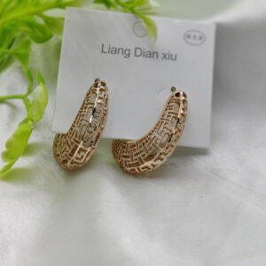 Imported Elegant Crystal Flower Dangle Earrings ? Graceful & Stylish - Luxurious Gold Finish | Best Quality Artificial Earrings For Girls & Women - Image 1