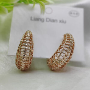 Imported Elegant Hollow Heart Design Gold-Plated Hoop Earrings - Luxurious Gold Finish | Best Quality Artificial Earrings For Girls & Women - Image 1