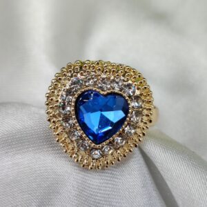 1 Piece Imported Heartfelt Elegance Blue Crystal Ring | Adjustable Ring ? Timeless Charm ?? | Best Quality Adjustable Ring For Girls & Women - Image 1