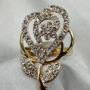 1 Piece Imported Sparkling Floral Elegance Adjustable Ring | Elegant Design Adjustable Ring For Girls & Women - Image 1