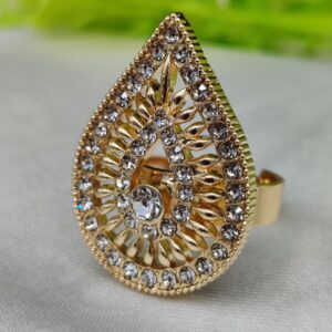 1 Piece Import Radiant Teardrop Crystal Embellished Ring | Best Quality Adjustable Ring For Girls & Women | Ring For Every Occasion - Image 1