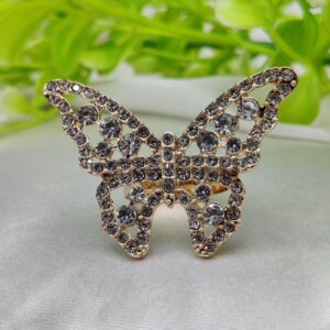 1 Piece Imported Dazzling Butterfly Crystal Ring - Embrace Elegance | Adjustable Ring | Beautiful Design For Every Occasion ? | Ring For Girls | Ring For Women - Image 2