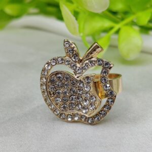 1 Piece Imported Glittering Crystal Apple Ring ? Elegance Redefined ? | Luxurious Design Ring | Adjustable Ring | Ring For Girls & Women - Image 1