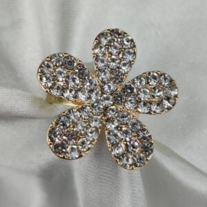 1 Piece Imported Sparkling Floral Crystal Ring ? Radiant Elegance in Every Petal! | Luxurious Design Ring | Adjustable Ring | Ring For Girls & Women - Image 1