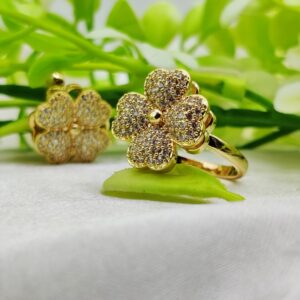 1 Piece Imported Blossoming Elegance Moveable Ring ? Gold & Silver Color Options ?? | Luxurious Design Ring | Adjustable Ring | Ring For Girls & Women ? - Image 3