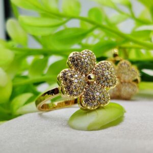 1 Piece Imported Blossoming Elegance Moveable Ring ? Gold & Silver Color Options ?? | Luxurious Design Ring | Adjustable Ring | Ring For Girls & Women ? - Image 2