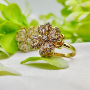 1 Piece Imported Dazzling Movable Floral Blossom Adjustable Rings - 2 Color? Variants ?? | Luxurious Design Ring | Adjustable Ring | Ring For Girls & Women ? - Random Color - Image 3