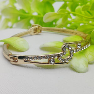 Adjustable Crystal Leaf Bracelet - Imported Golden Bracelets -| Best Quality Artificial Bracelet For Girls & Women | Bracelet For Every Occasion | Elegant Design - Image 2