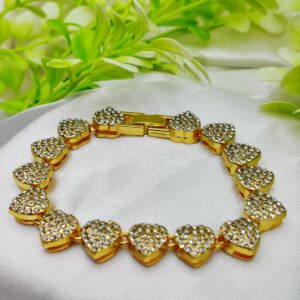 1 Piece Imported Exquisite Adjustable Heart Crystal Bracelet ? Imported Elegance | Best Quality Artificial Bracelet For Girls & Women | Bracelet For Every Occasion | Elegant Design - Image 2