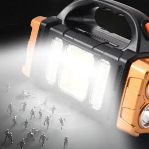 HB-2678 Solar LED Flashlight Portable USB Rechargeable Flashlight COB Torch Light Powerful Solar Light for Camping - Image 2