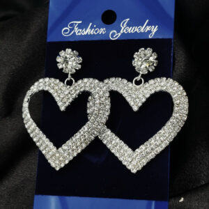 Imported Tarnish-Free Silver Sparkling Long Statement Earrings for Glamorous Evenings | Best Quality Earrings For Girls & Women | Luxury Look Earrings (Silver) - Image 2