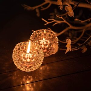 Amber Shine Crystal TeaLight Candle Holder for home and office decor Cell operated - Image 2